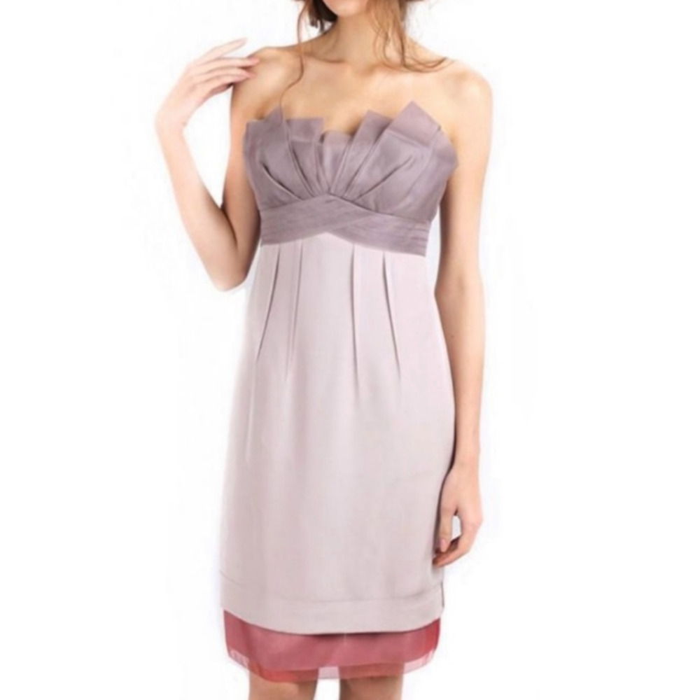 BCBG MAXAZRIA RUNWAY Purple Strapless Dress Size 6